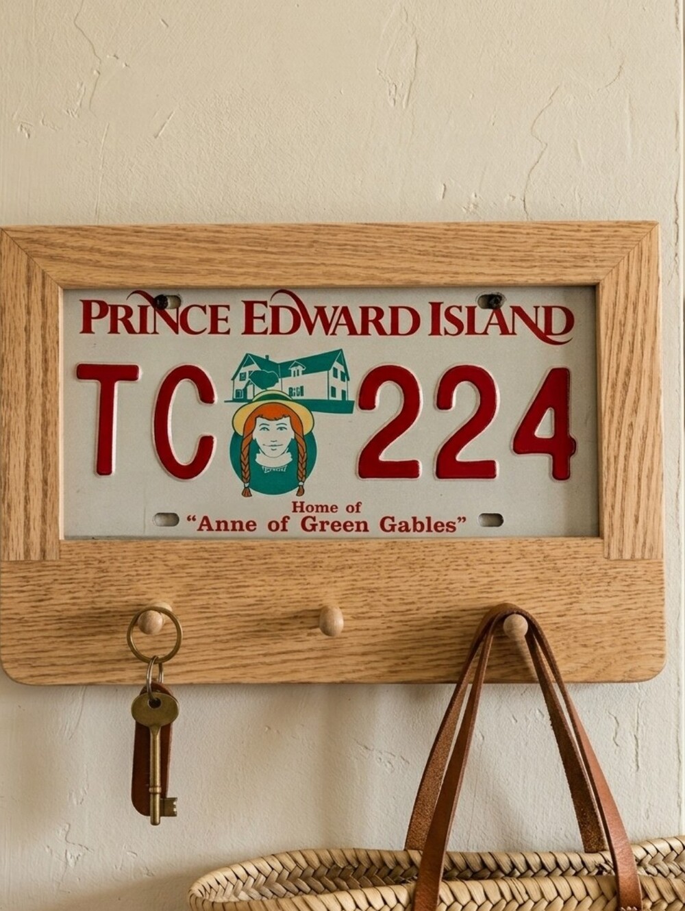 VTG Prince Edward Island License Plate Made Into Key Holder Or Coat Rack